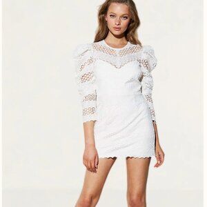 Bardot Lana Lace Mini Dress In Ivory women's size 6 Bridal shower bachelorette